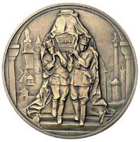 pierwsza rocznica śmierci Piłsudskiego- medal autorstwa Stanisława Kazimierza Ostrowskiego 1936 r...