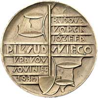 Sowiniec- budowa kopca Józefa Piłsudskiego- medal autorstwa Jerzego Bandury 1936 r., Aw: Stylizowa..