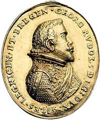 księstwo legnicko-brzeskie, Jerzy Rudolf 1611-1653, medal niedatowany (1612-13) Aw: Popiersie księ..