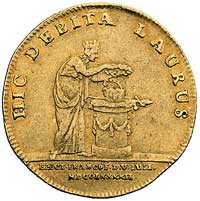 dwudukat koronacyjny, 1792, Frankfurt, Aw: Głowa cesarza, napis w otoku, Rw: Bogini miasta Frankfu..
