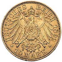 10 marek 1892/A, Berlin, J. 251, Fr. 3835, złoto, 3.97 g, rzadka i ładna moneta