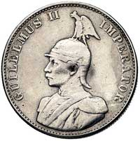 Kolonia niemiecka w Afryce Wschodniej, 2 rupie 1893, Berlin, J. 714, ślad po oprawie, rzadka moneta