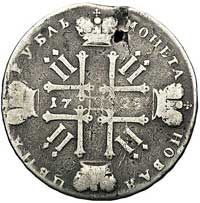 rubel 1728, Moskwa, Aw: Popiersie, napis wokoło, Rw: Monogram w kształcie krzyża, napis wokoło, Bi..
