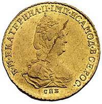 2 ruble 1785, Petersburg, Bitkin 107, Fr. 117, złoto, 2.49 g, na awersie mała wada blachy ale ładn..