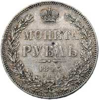 rubel 1845, Petersburg, Bitkin 139, Uzdenikow 1614, patyna