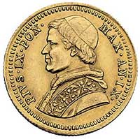 Pius IX 1846-1878, 2 1/2 scudi 1854, Rzym, Fr. 273, Berman 3306, złoto, 4.34 g, patyna, ładnie zac..