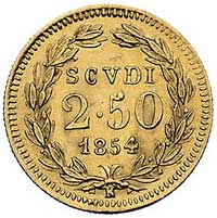 Pius IX 1846-1878, 2 1/2 scudi 1854, Rzym, Fr. 273, Berman 3306, złoto, 4.34 g, patyna, ładnie zac..