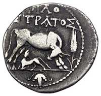 ILYRIA- Epidamnos- Dyrrhachium, drachma po 229 pne, Aw: Krowa z cielakiem, napis u góry, Rw: Styli..