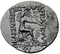 PARTIA- Mithradates II 123-88 pne, tetradrachma, Aw: Popiersie króla w lewo, Rw: Łucznik siedzący ..