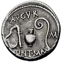 Juliusz Cezar 47-44 pne, denar, Aw: Głowa Ceres 