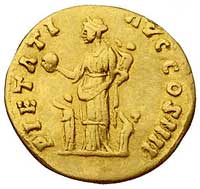 Antoninus Pius 138-161, aureus, Aw: Popiersie w prawo i napis w otoku ANTONINVS AVG PIVS PP TR P X..