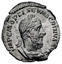 Macrinus 217-218, denar, Aw: Popiersie w prawo i