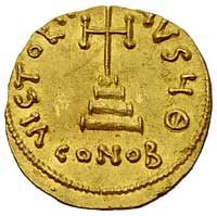 Tyberiusz III (Apsimar) 698-705, solid, Aw: Popiersie w koronie i zbroi na wprost i napis w otoku,..