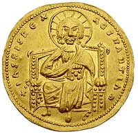 Roman III Argyrus 1028-1034, histamenon nomisma, Aw: Chrystus na tronie na wprost, napis wokół, Rw..