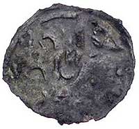 Stargard, denar XIV w, Aw: Sześcioramienna gwiazda z kulą w środku, sześć kul w polu między ramion..