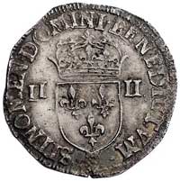 1/4 ecu 1587, Saint-Lo, znak mincerza głowa lwa,