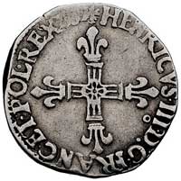 1/4 ecu 1587, Rennes, znak mincerza głowa orła, Duplessy 1133