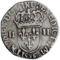 1/4 ecu 1587, Rennes, znak mincerza głowa orła, Duplessy 1133