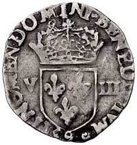 1/8 ecu 1587, Rennes, znak mincerza półksiężyc, 