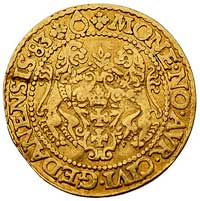 dukat 1583, Gdańsk, H-Cz. 710 (R2), Fr. 3, T. 35, złoto, 3.39 g, pęknięty krążek