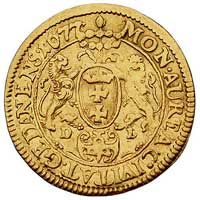 dukat 1677, Gdańsk, H-Cz. 2437 (R2), Fr. 36, złoto, 3.42 g