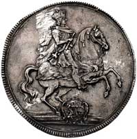talar wikariacki 1711, Drezno, Aw: Stoły z regaliami, Rw: Król na koniu, Schnee 1011, Dav. 2655