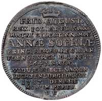 1/6 talara 1717, Drezno, Kam. 626 (R2), moneta wybita w związku ze śmiercią Anny Zofii -matki król..