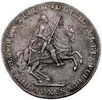 talar wikariacki 1741, Drezno, Aw: Król na koniu, Rw: Tron z regaliami cesarstwa, Schnee 1032, Dav..