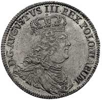 dwuzłotówka (8 groszy) 1753, Lipsk, rzadka odmia