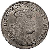 dwuzłotówka (8 groszy) 1753, Lipsk, Kam. 842 (R1), Merseb. 1778, bardzo ładny egzemplarz ze starą ..