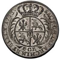 dwuzłotówka (8 groszy) 1753, Lipsk, Kam. 848 (R2), Merseb. 1778, patyna