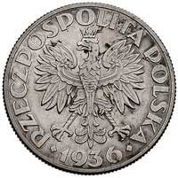 5 zlotych 1936, Żaglowiec, wypukły napis PRÓBA, Parchimowicz P-148 a, wybito 110 sztuk, srebro, 11..