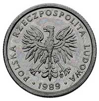 1 złoty 1989, wypukły napis PRÓBA, Parchimowicz P-222, ale nie notuje tego wariantu, aluminium, 0...