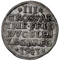 trojak 1543, Legnica, odmiana z małym popiersiem księcia z długą brodą, F.u.S. 1357, Bahr. 1256
