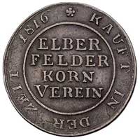 żeton na 1 chleb Związku Zbożowego 1816/1817, Elberfeld/Wuppertal, brąz, 24 mm