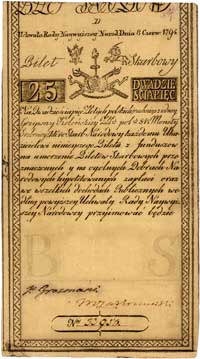 25 złotych 8.06.1794, seria D, Miłczak A3 , Pick A3
