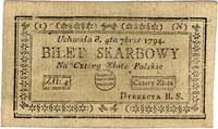4 złote polskie 4.09.1794, seria 1-N, Miłczak A1