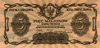 5.000.000 marek polskich, 20.11.1923, seria C, Miłczak 38, Pick 38, banknot nie gięty, na rogach m..