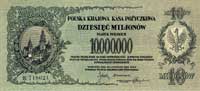 10.000.000 marek polskich, 20.11.1923, seria BO, Miłczak 39b, Pick 39
