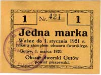 Gutów - Obszar Dworski, jedna marka 1.03.1920, Jabł. 2803, Keller 2781