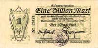 Świnoujście, 1 bilion marek 12.11.1923 emitowany przez Magistrat, Keller 4945 h