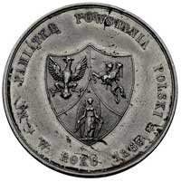 Powstanie Styczniowe 1863 r.- medal autorstwa F. Landry’ego, Aw: Stojący szlachcic i chłop-kosynie..