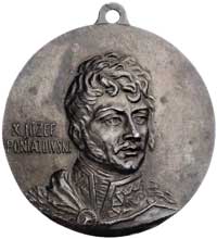medalion- książę Józef Poniatowski; Popiersie w mundurze trzy czwarte w prawo, z lewej napis X. JÓ..
