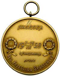 medal złoty sygnowany A Nagalski przyznany przez redakcję Przeglądu Sportowego za zajęcie IV miejs..