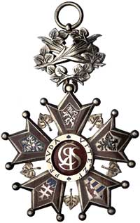 Cywilny Krzyż Wielki z Gwiazdą Orderu Białego Lwa, srebro złocone, emalia, punce, krzyż 66 mm, gwi..