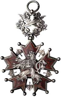 Cywilny Krzyż Wielki z Gwiazdą Orderu Białego Lwa, srebro złocone, emalia, punce, krzyż 66 mm, gwi..