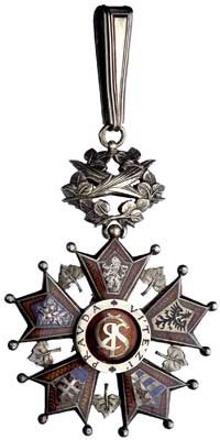 Cywilny Krzyż Komandorski Orderu Białego Lwa, srebro, złocone, punce, 60 mm, emalia, brak wstęgi, ..