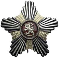 Krzyż Wielki z Gwiazdą Orderu Lwa, srebro oksydowane i złocone, punce, emalia, krzyż 54 mm, gwiazd..