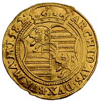 dukat 1582, Budziejowice, Aw: Postać cesarza i n