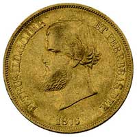 Piotr II 1831-1889, 10.000 reis 1876, Fr. 122, złoto, 8.90 g